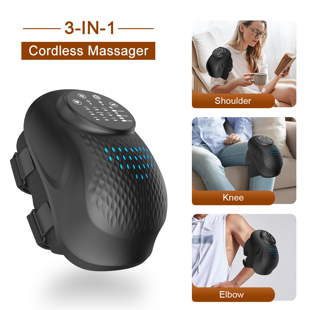 3-in-1 Cordless Joint Massager with Heat, Air Compression, Vibration, Infrared & Laser Therapy – For Shoulder, Knee & Elbow Relief