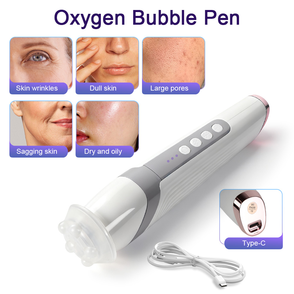Co2 Oxygen Bubble Pen Exfoliate Handhold CO2 Oxygen Facial Machine Oxygen Pod Capsule Kit