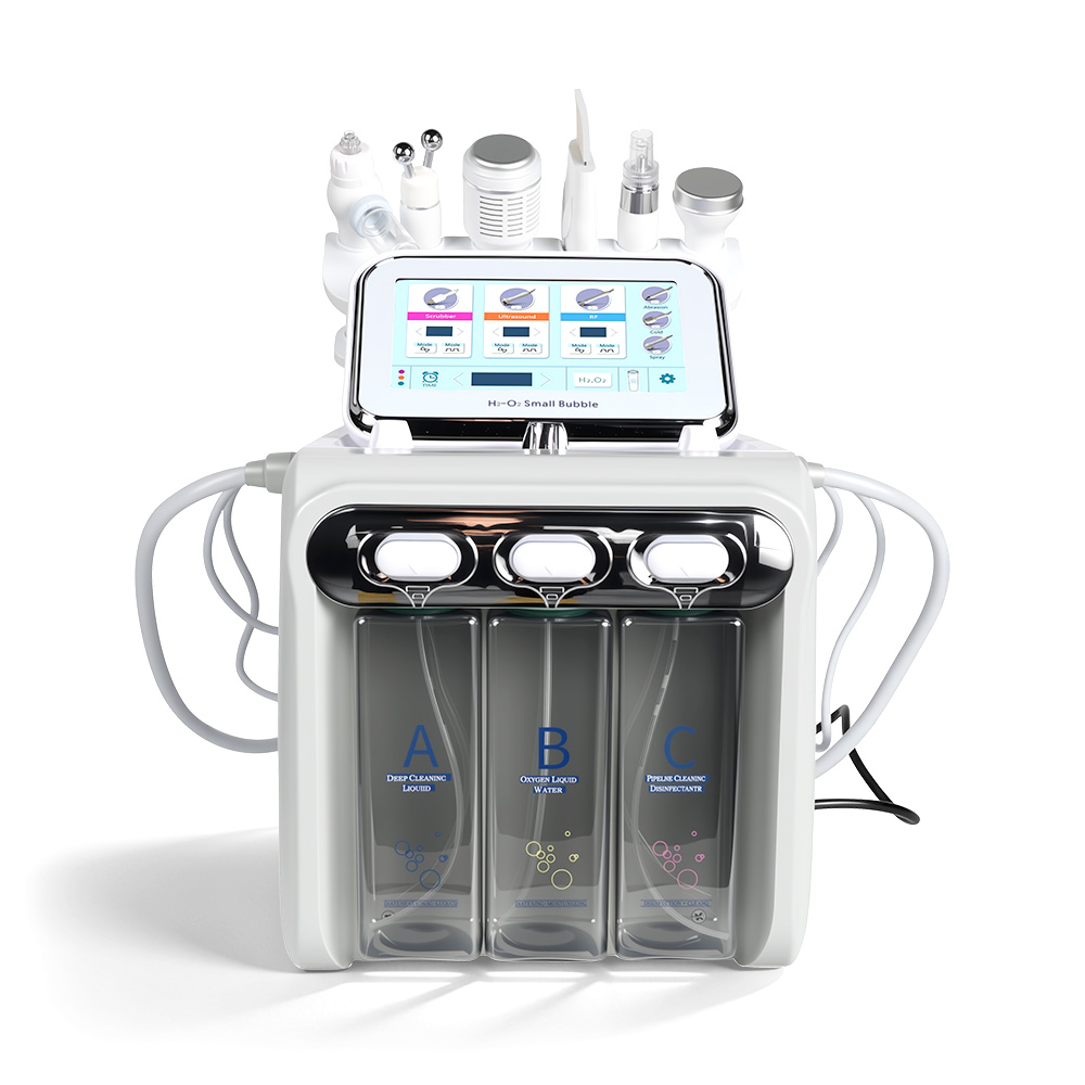 6-in-1 H2-O2 Hydra Facial Machine - Professional Hydrogen Oxygen Small Bubble Skin Care Device for Spa & Salon