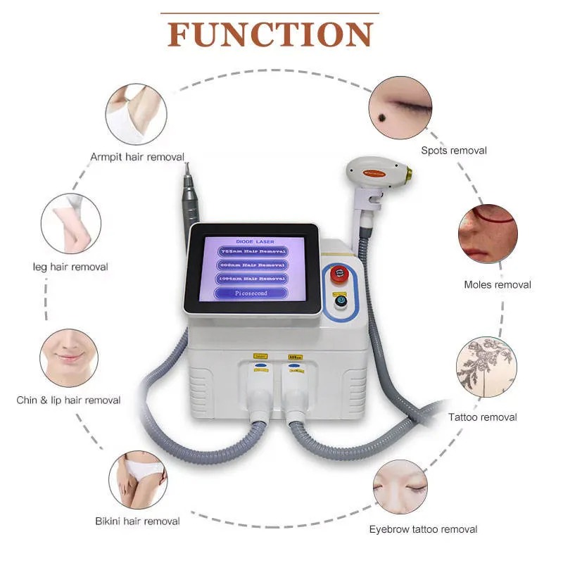 Picosecond Laser Tattoo Removal Machine & 808 Diode Laser Hair Removal - 2-in-1 Beauty Equipment