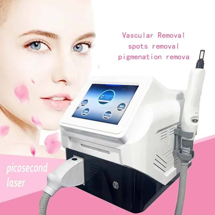 Portable Nd Yag Picosecond Laser Acne Treatment Tattoo Pigment Freckle Removal Machine Pico Second Pico Laser Salon With 1064Nm 755Nm 532Nm