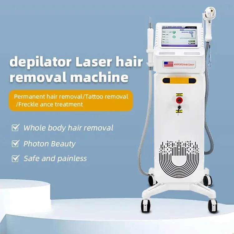 Newest 4-Wavelength Diode Laser Hair Removal Machine - 808nm Ice Platinum Titanium - High Power, Lifetime Warranty, Painless
