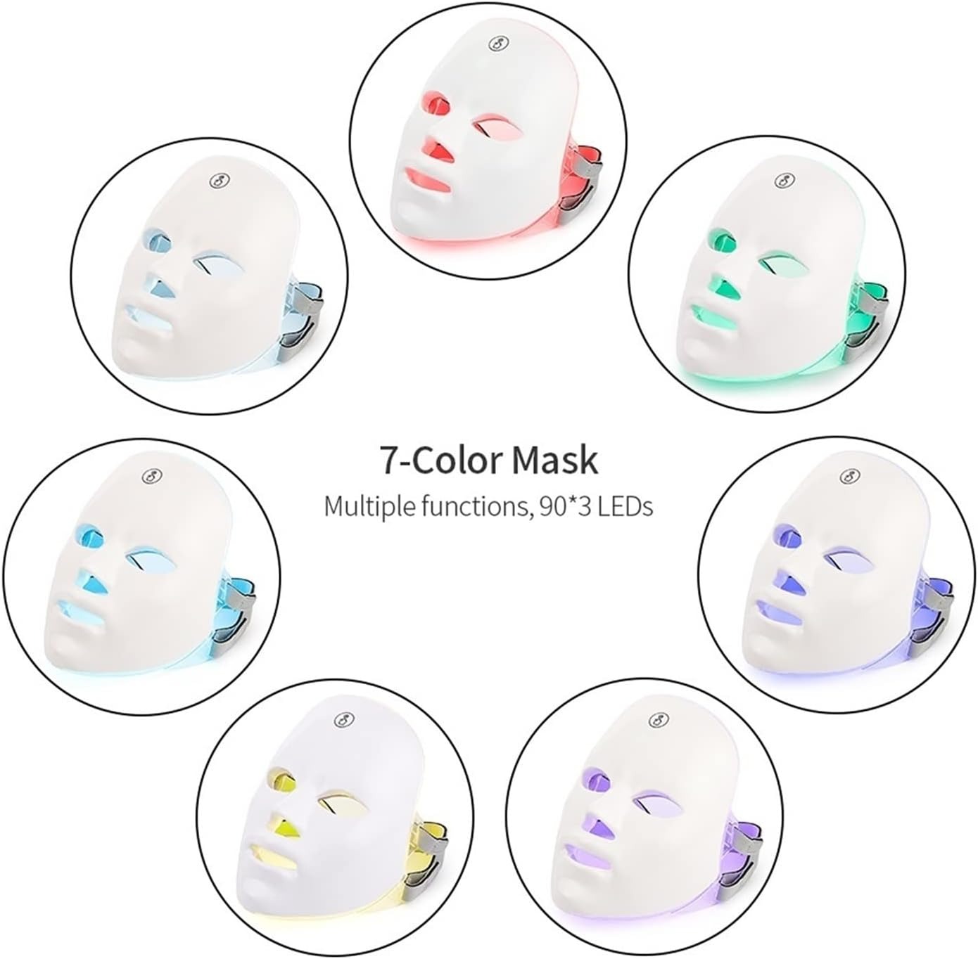 7 Colors LED Light Therapy Mask | Rechargeable Photon Skin Rejuvenation & Facial Lifting Device