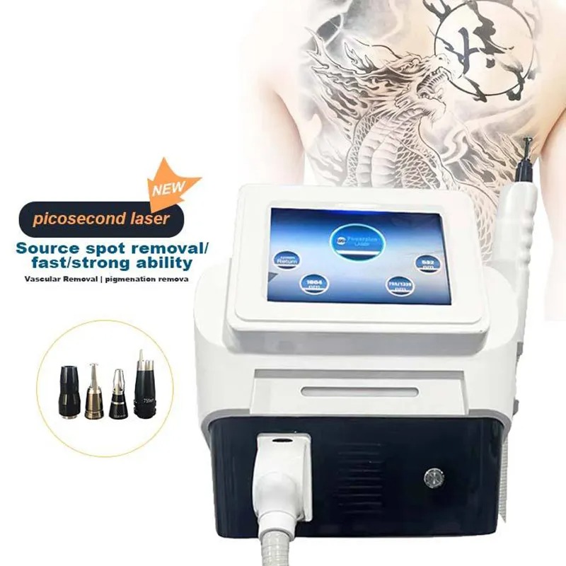 Portable Nd Yag Picosecond Laser Acne Treatment Tattoo Pigment Freckle Removal Machine Pico Second Pico Laser Salon With 1064Nm 755Nm 532Nm