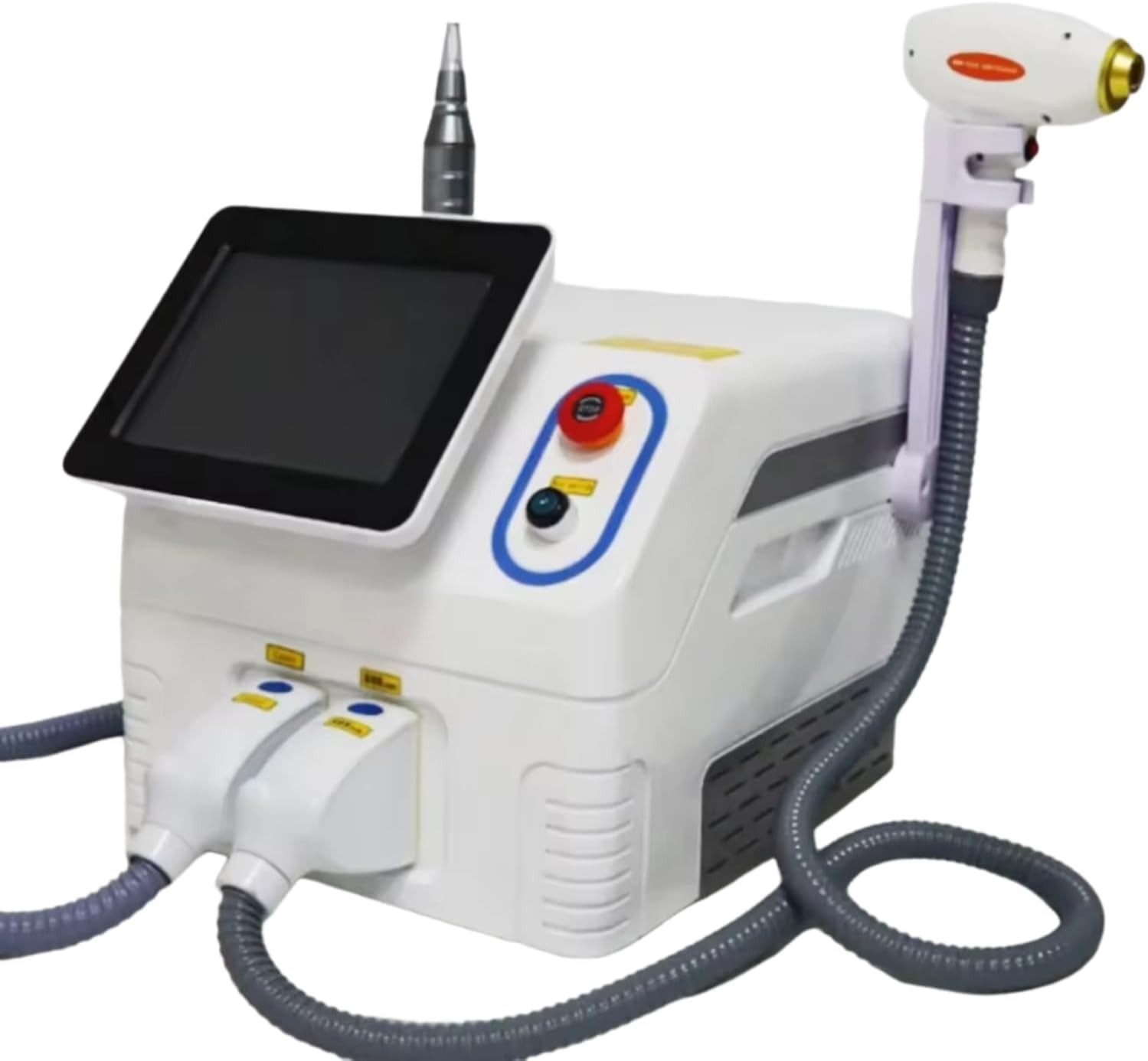 2 in 1 Salon Beauty Device with Touch Screen Display, Q Switch Nd Yag Blackhead Blemish Acne Pigment Remover Hair Removal Machine Skin Whitening Care Tools