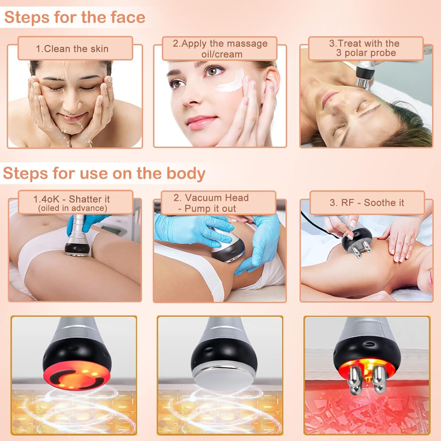 6 in 1 Body Slimming & Sculpting Cavitation Machine Fat Burning & Skin Tightening