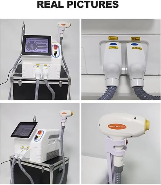 2 in 1 Salon Beauty Device with Touch Screen Display, Q Switch Nd Yag Blackhead Blemish Acne Pigment Remover Hair Removal Machine Skin Whitening Care Tools