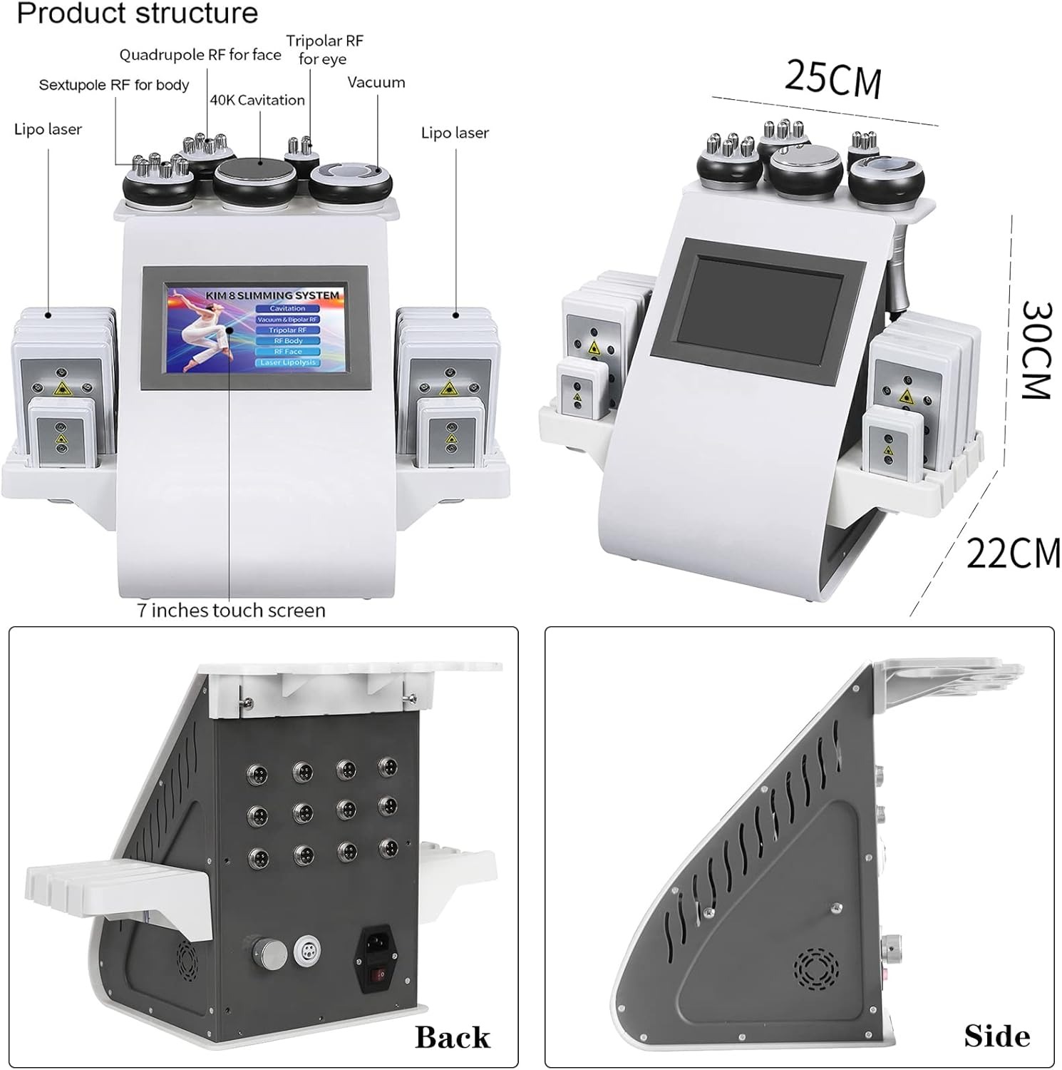 6 in 1 Body Slimming & Sculpting Cavitation Machine Fat Burning & Skin Tightening