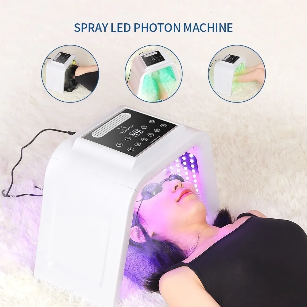 7 Color LED Face Mask - Skin Tightening, Anti-Wrinkle Facial Rejuvenation Device with Nano Spray Moisturizing Function