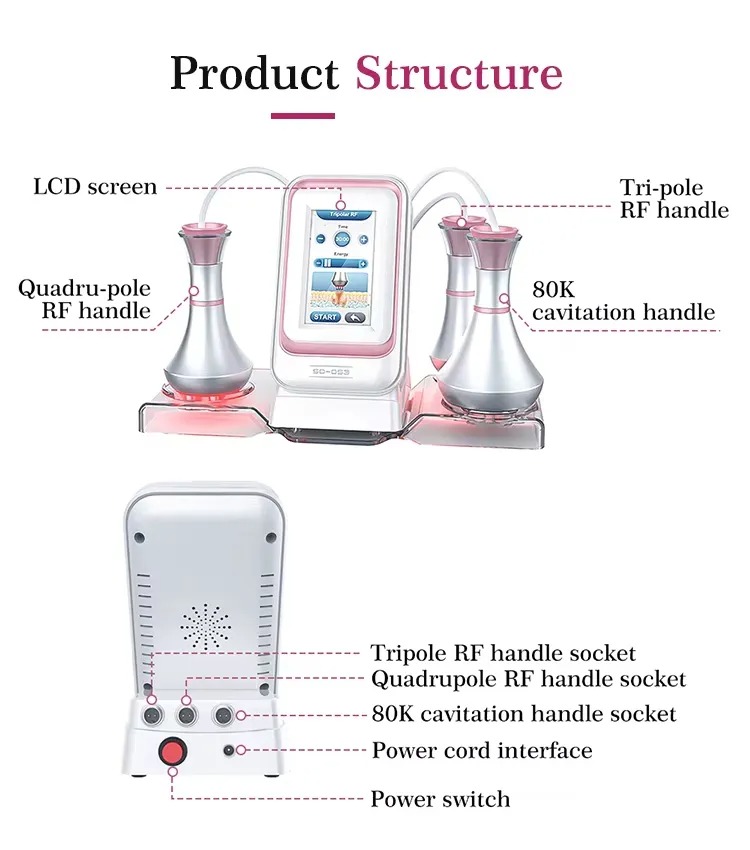 80K RF Cavitation Machine 3in1 Ultrasonic Body Slimming System
