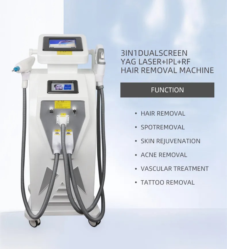 4 in 1 Tattoo Pigmentation Removal Beauty Machine IPL Hair Removal Salon Machine Skin Rejuvenation Acne Scar Removal Laser