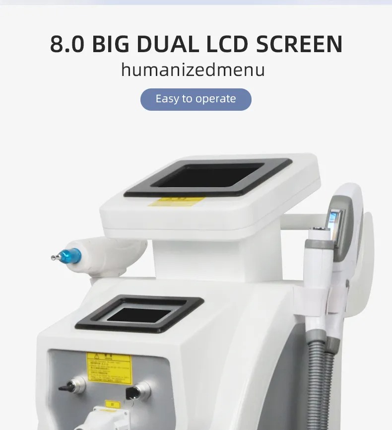 4 in 1 Tattoo Pigmentation Removal Beauty Machine IPL Hair Removal Salon Machine Skin Rejuvenation Acne Scar Removal Laser