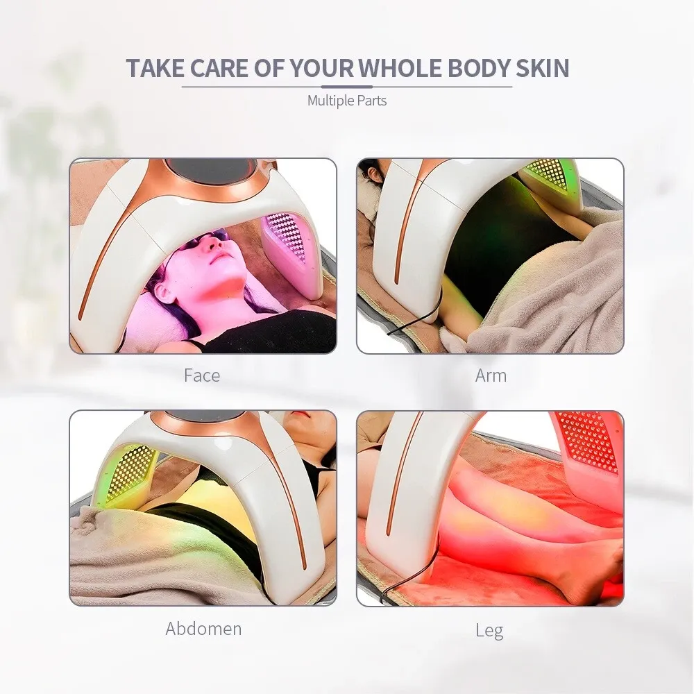 7 Colors LED Pon Machine Cold Nano Spray Wind Compress SPA Salon Face Body LED Mask PDT Machine