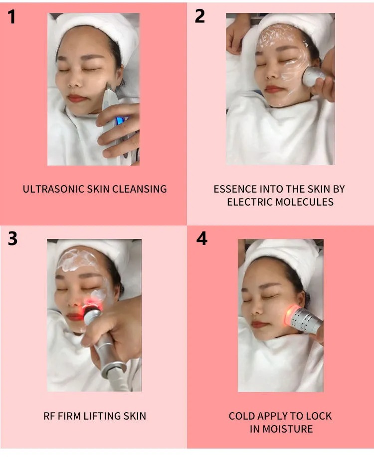 RF+Ultrasound Collagen Anti-aging Beauty Device - Face Lift, Skin Rejuvenation, Deep Cleaning