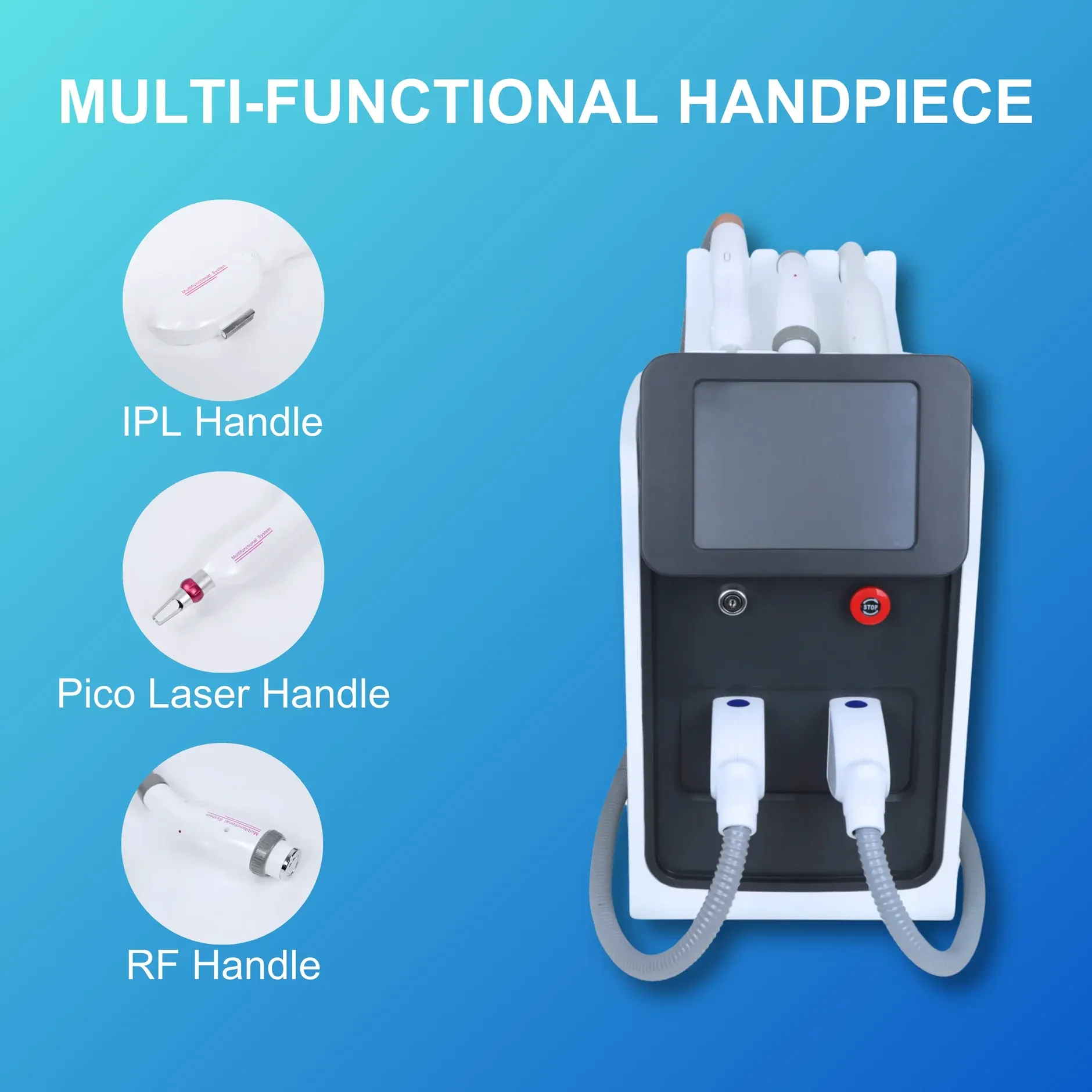 3-in-1 Laser Machine for Hair Removal + Tattoo Removal + E-Light Skin Rejuvenation