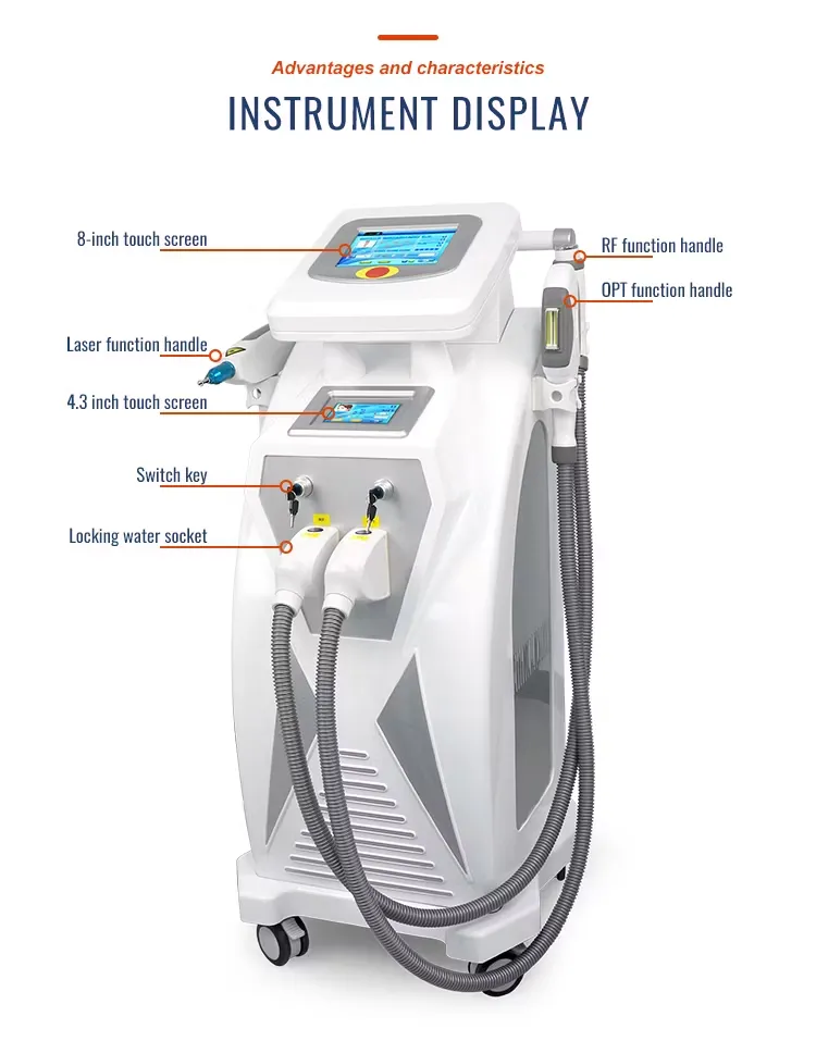 Tattoo Removal Machine 3 IN1 OPT SHR IPL Skin Therapy Hair Removal ND YAG Laser