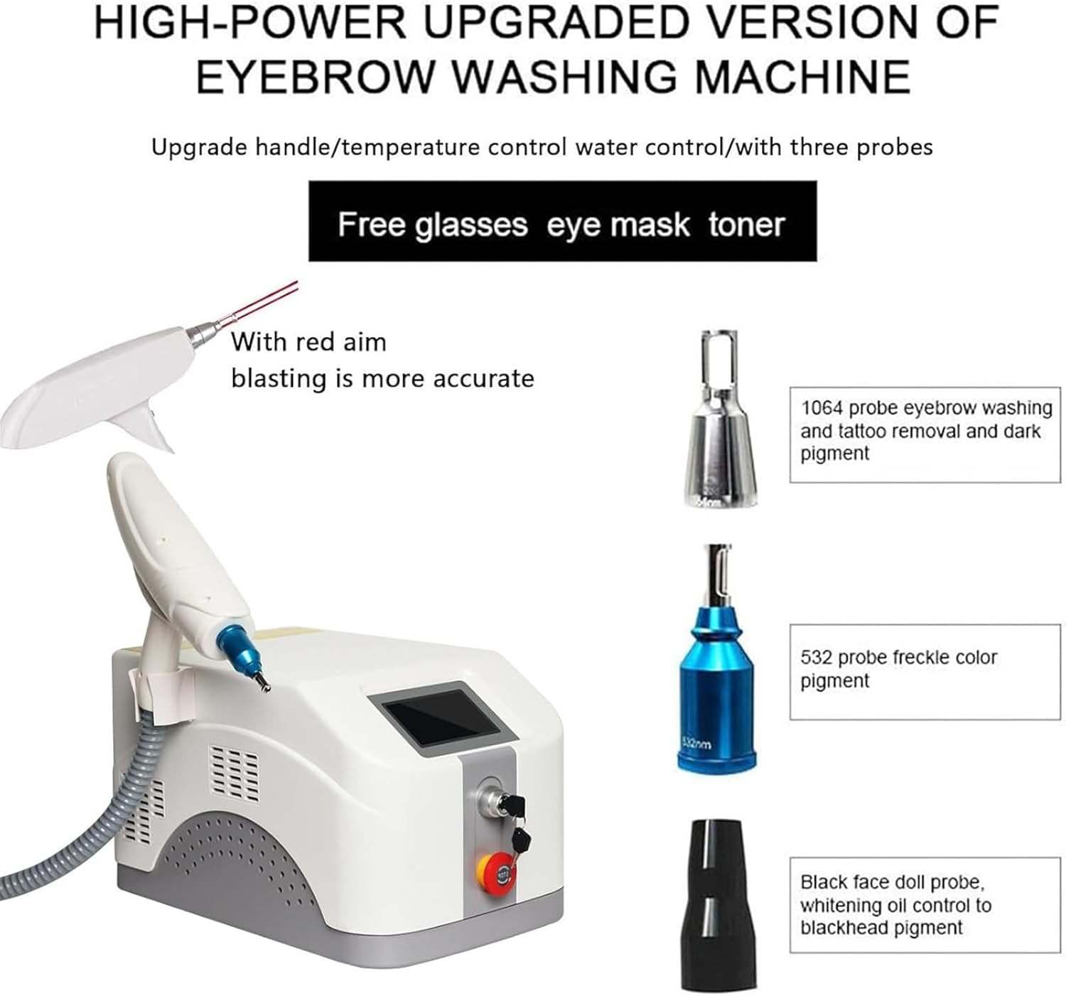 Laser Tattoo Removal Machine, Laser Remover for Tattoo Removal, Tattooed Skin Spots, Freckles, Laser Removal Device for Beauty Salons, Hospitals