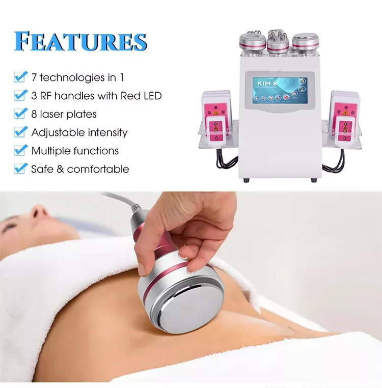 Portable Liposuction Kim 9 in 1 RF 40K Cavitation Lipolaser Slimming Machine