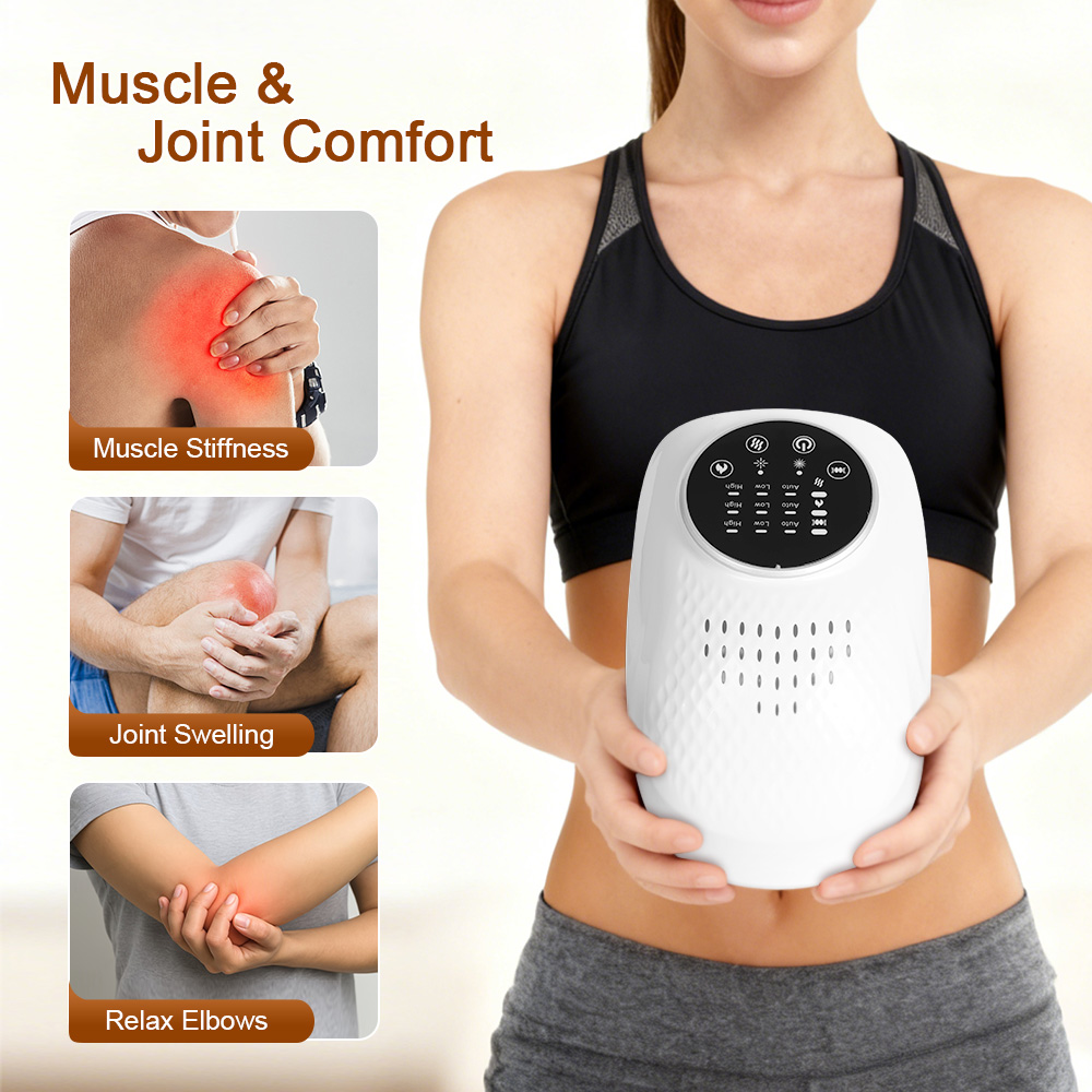 3-in-1 Cordless Joint Massager with Heat, Air Compression, Vibration, Infrared & Laser Therapy – For Shoulder, Knee & Elbow Relief