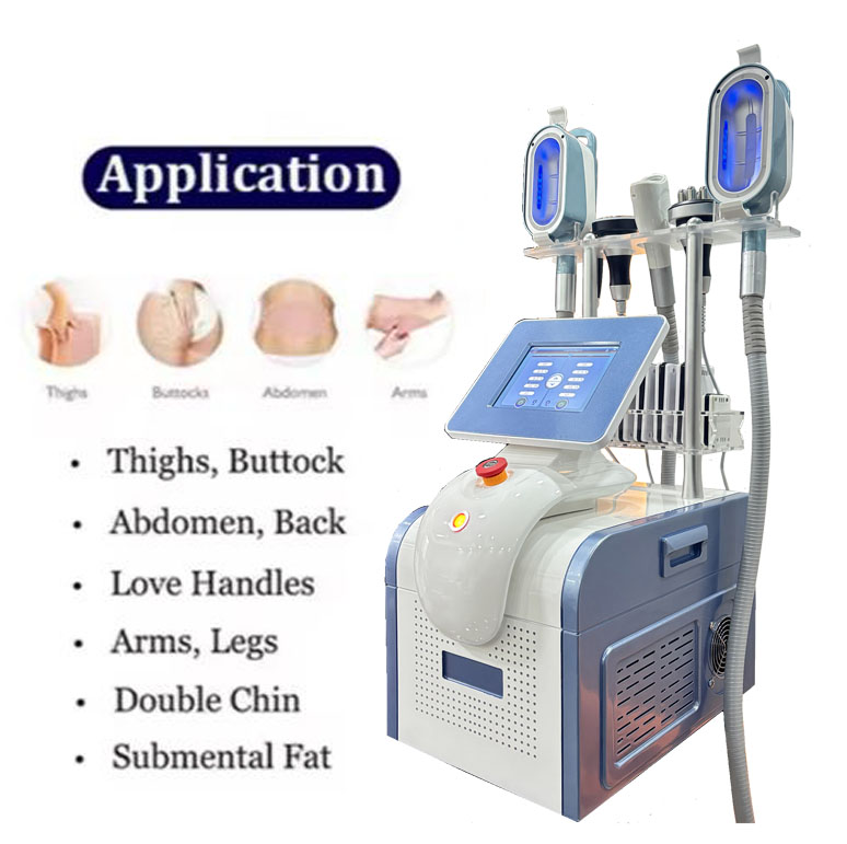 Cryo Freeze Machine Vacuum Cavitation Rf Therapy Body Slimming Fat Freezing Cryotherapy Slimming Machine With 5 Cryo Handle