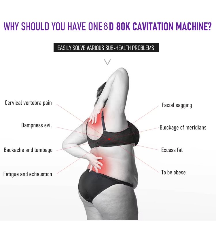 6 in 1 8D 80K Cavitation Vacuum Weight Loss Body Detox Treatment Pain Relief Health Care Beauty Equipment
