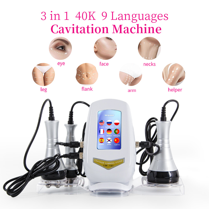 Portable 3 in 1 radiofrequency cavitation rf 40k ultrasonic cavitation slimming machine / 40k cavitation