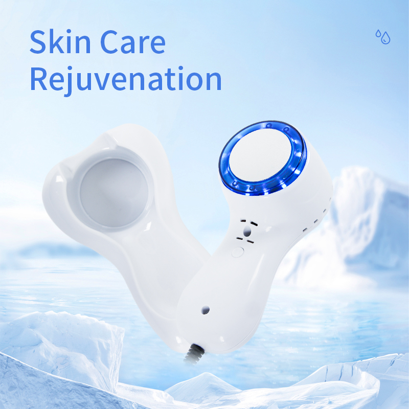 Ultrasonic Facial Massager with Blue LED Light – Skin Lifting, Anti-Acne & Serum Infusion Tool