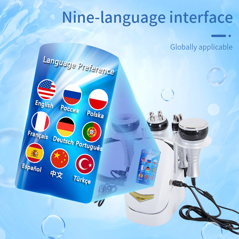 40K Ultrasonic Cavitation Machine Multifunctional RF Vacuum Body Slimming Beauty Device LW-202 for Salon & Home