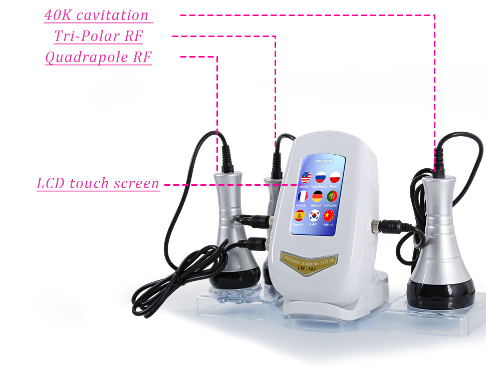 Portable 3 in 1 radiofrequency cavitation rf 40k ultrasonic cavitation slimming machine / 40k cavitation