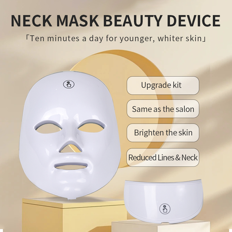 Face Mask Light 7 Colors Face and Neck Light Facial Skin Care Anti Aging Skin Tightening Wrinkles Toning Mask