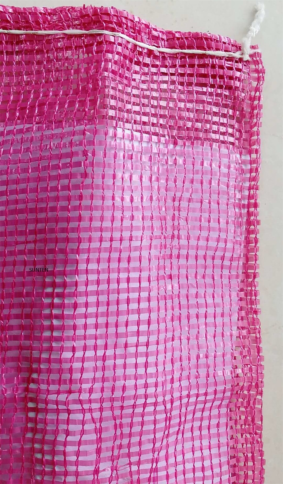 Pink PP Tubular Leno Mesh Bag for packing Fruit and vegetable