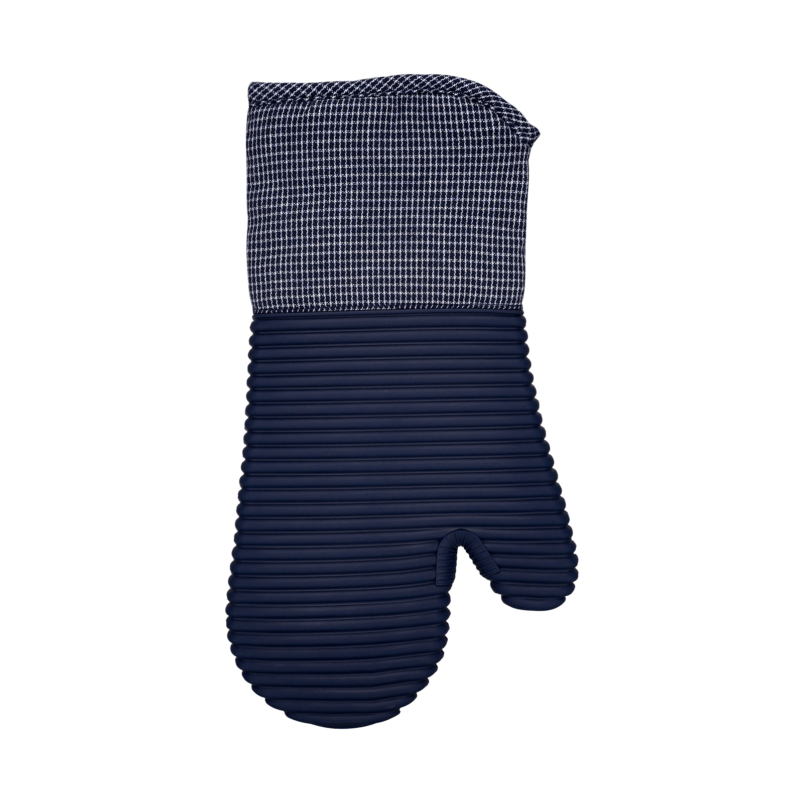 2-Pack Navy Blue Silicone Oven Mitts – Heat Resistant, Non-Slip, Cotton Lined Kitchen Gloves