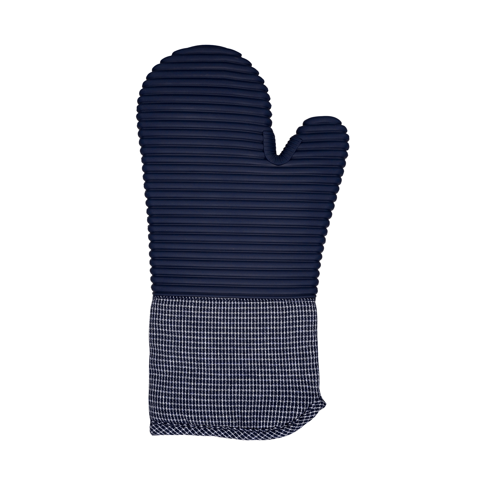 2-Pack Navy Blue Silicone Oven Mitts – Heat Resistant, Non-Slip, Cotton Lined Kitchen Gloves