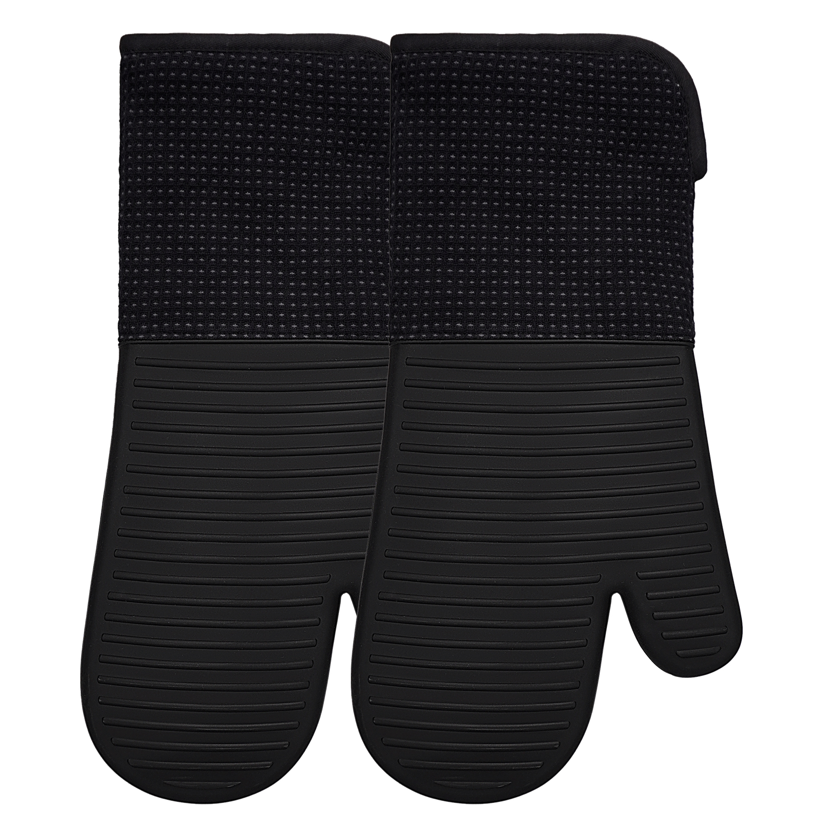Black Silicone Oven Mitt – Heat Resistant, Waterproof, Non-Slip Kitchen Glove