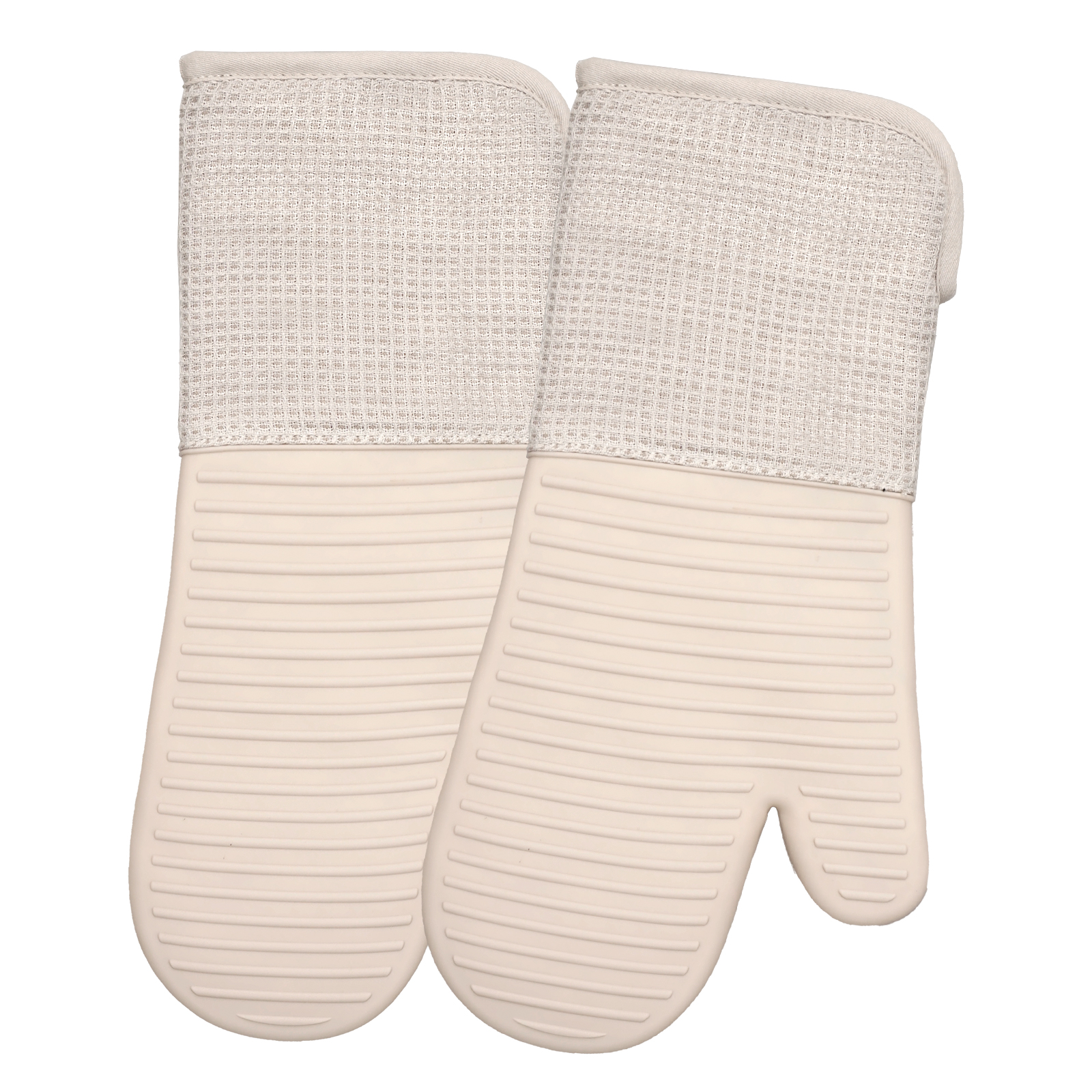Non-Toxic Oven Glove – Reusable Heat Barrier Anti-Skid Silicone Kitchen Oven Mitt (Cream White)