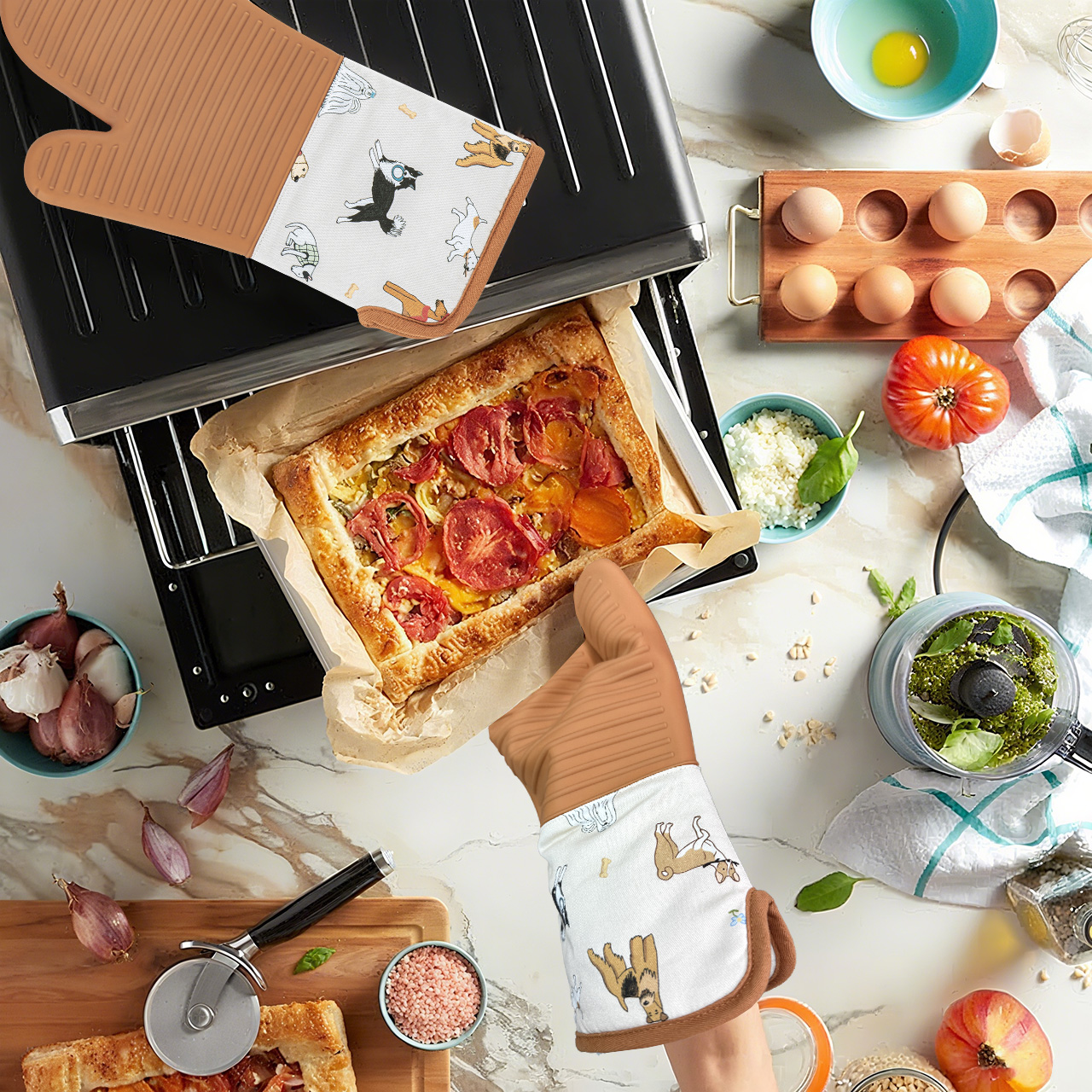 Custom silicone Heat-Resistant Oven Mitts for Kitchen & Gifts