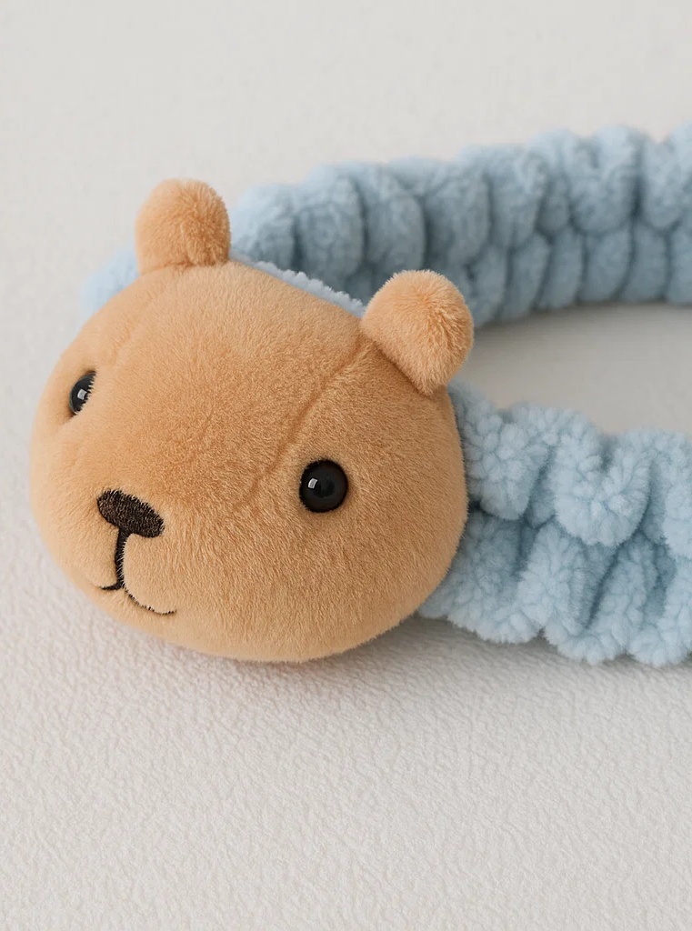Cute Capybara Plush Baby Headband – Soft & Breathable Elastic Hairband