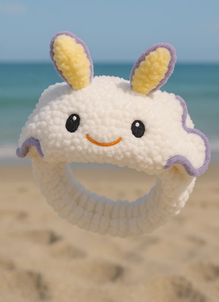 Bandeau bébé en peluche limace de mer – Design doux inspiré de l’océan