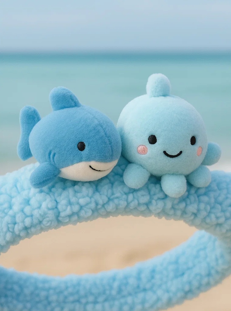 Dolphin & Octopus Baby Headband – Ocean Friends Plush Set