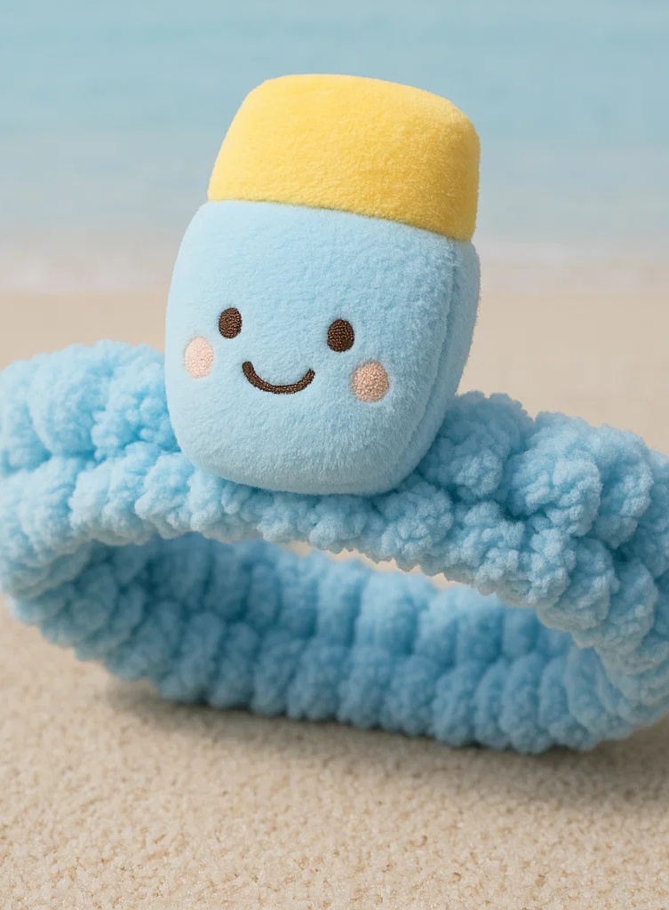 Blue Baby Headband with SPF Bottle