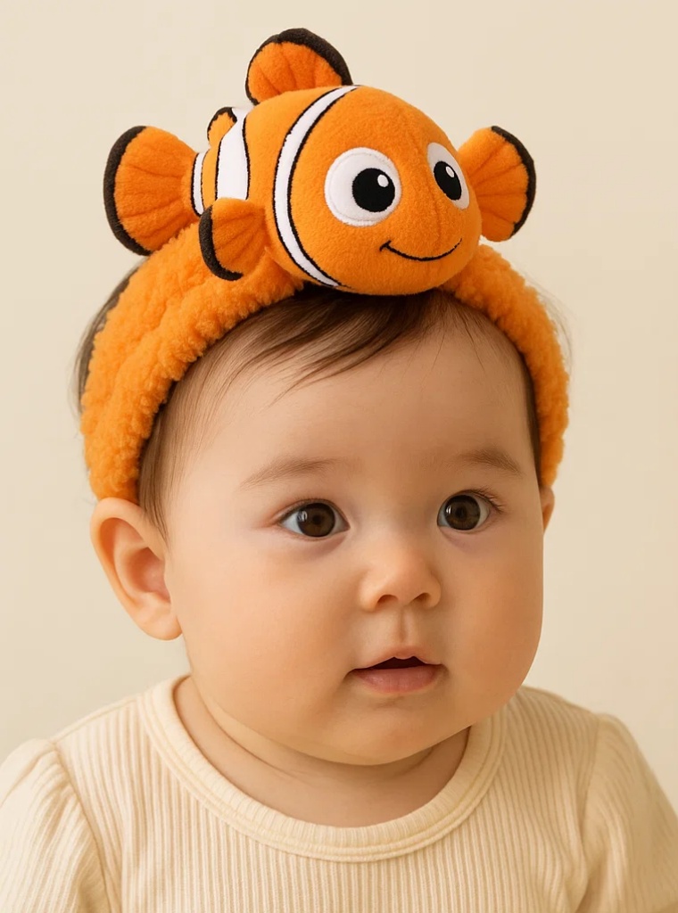 Joli Bandeau de Bébé Poisson Clown - 0 à 3 Ans