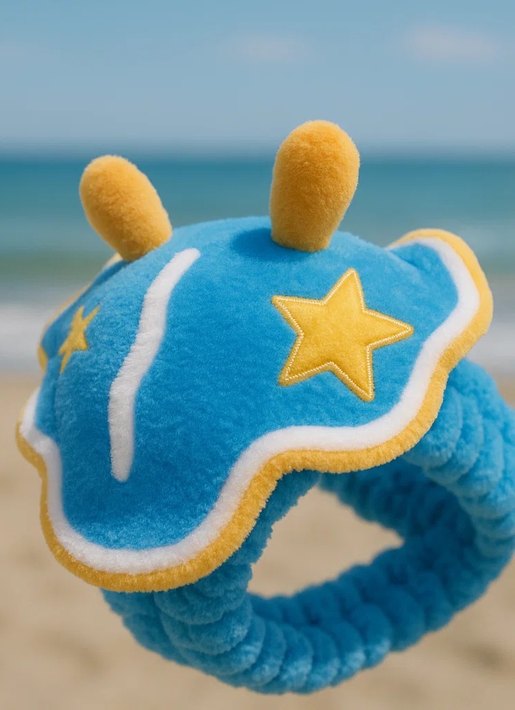 Blue Star Sea Slug Plush Baby Headband – Bold Marine Character Look
