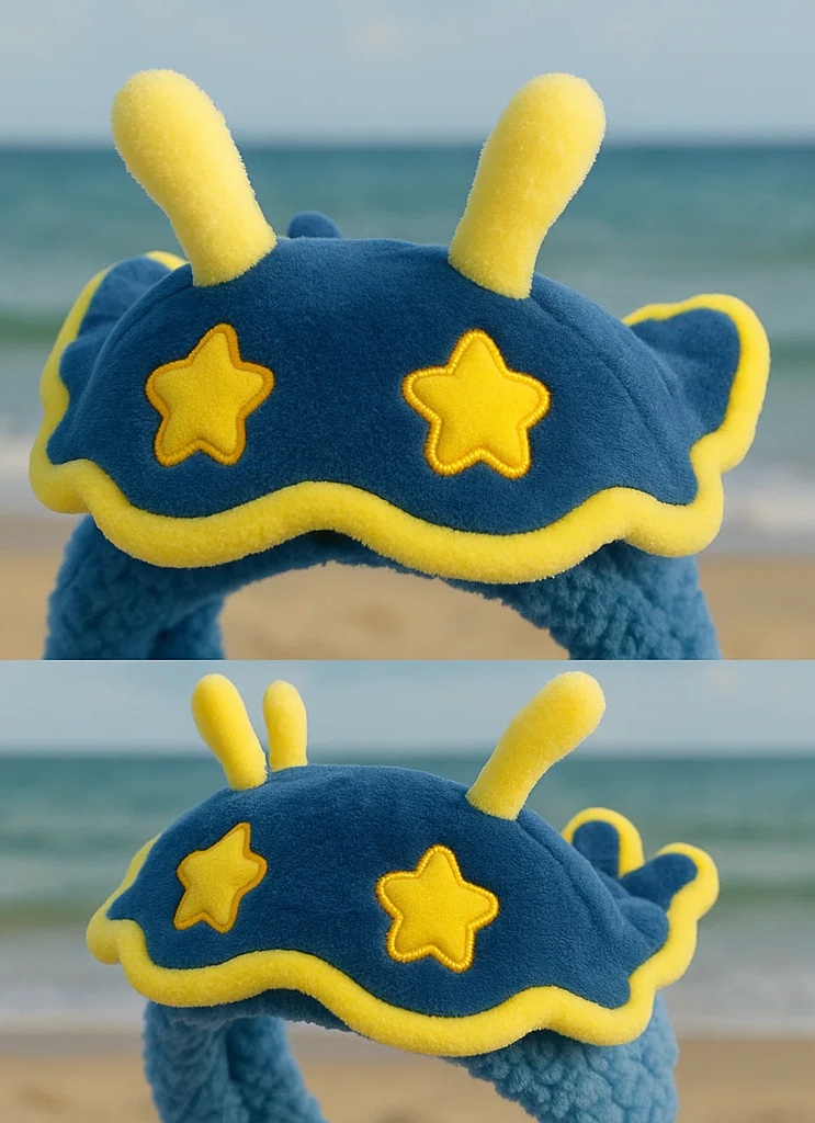 Navy Blue Star Sea Slug Plush Baby Headband – Deep Marine Style