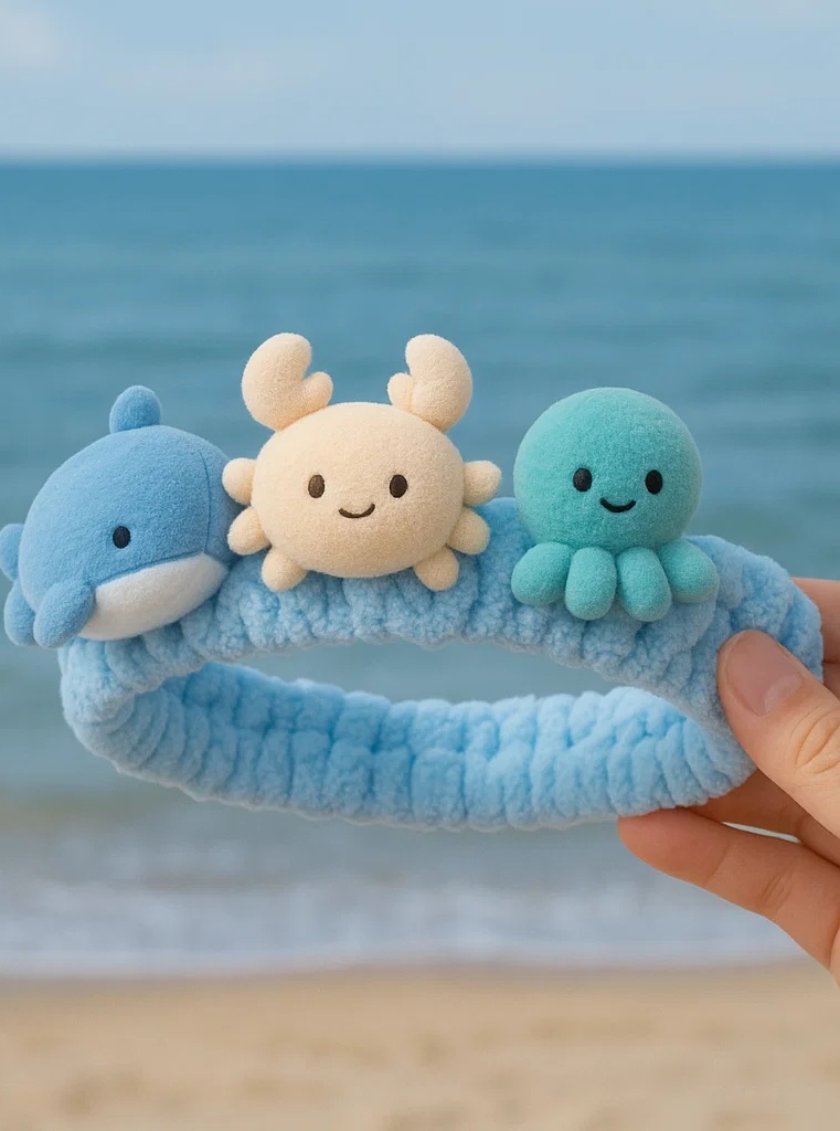 3-in-1 Dolphin, Crab & Octopus Baby Headband – Ocean Animal Trio