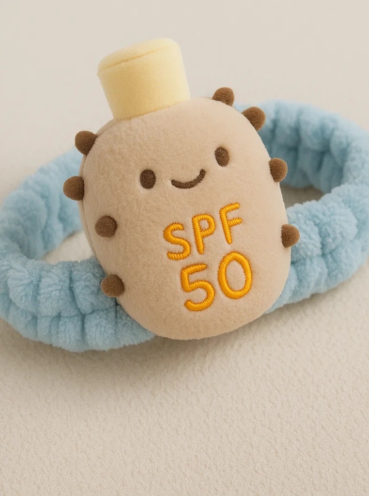 Cactus-Style SPF 50 Baby Headband with Plush Bottle