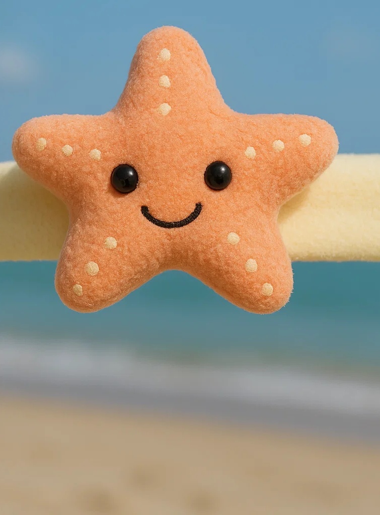 Star Plush Baby Headband - Smiling Starfish Style