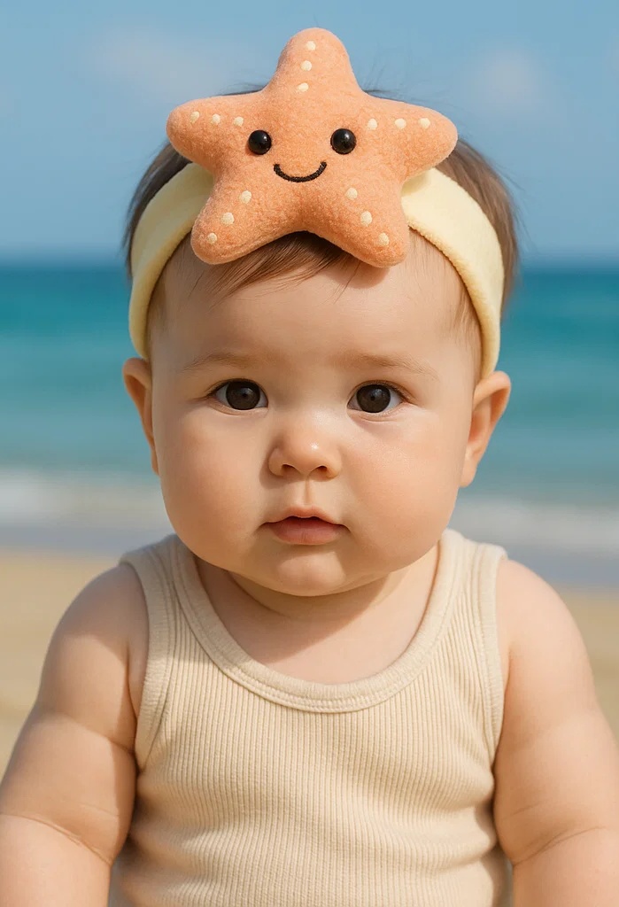 Star Plush Baby Headband - Smiling Starfish Style