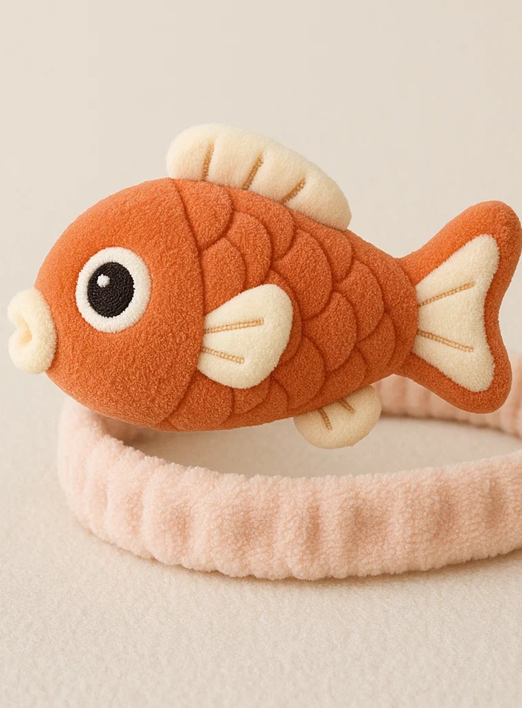 Baby Fish Headband - Adjustable Soft Plush Headwear for Infants