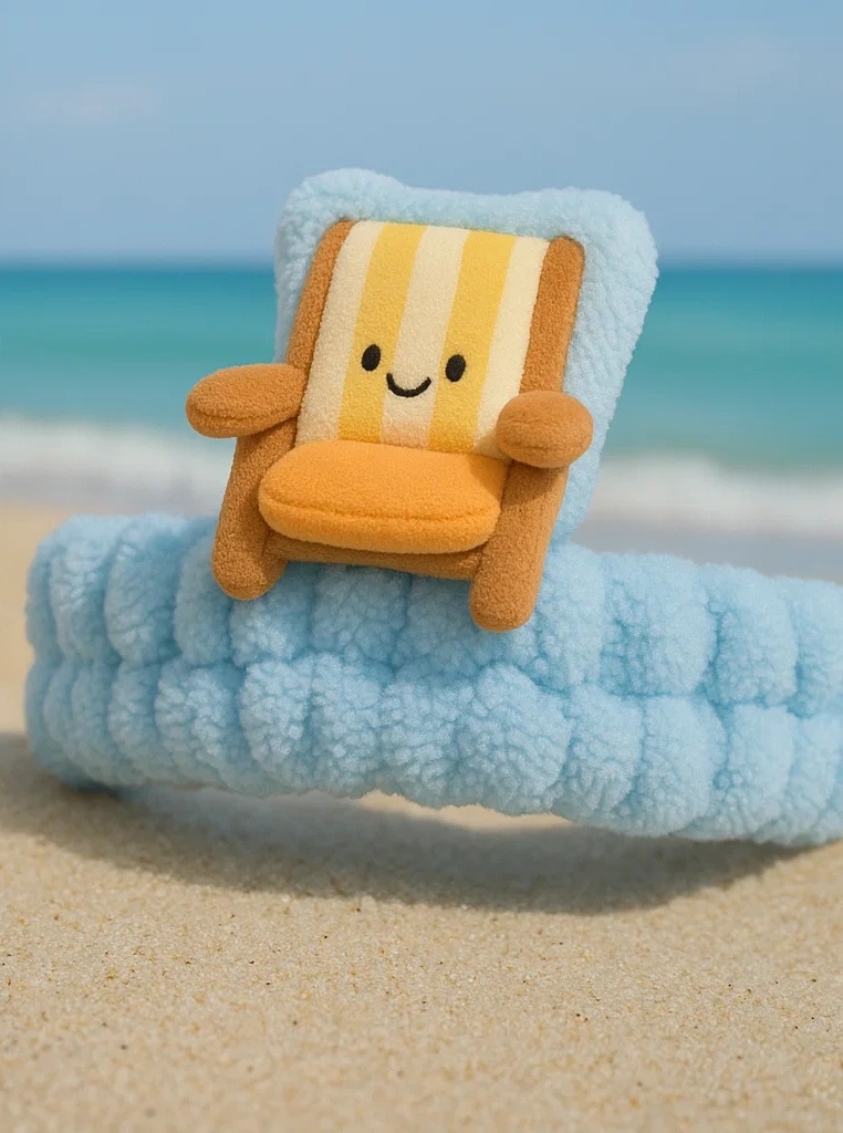 Beach Chair Plush Baby Headband – Cozy Vacation-Inspired Style