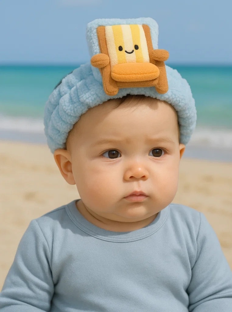 Beach Chair Plush Baby Headband – Cozy Vacation-Inspired Style